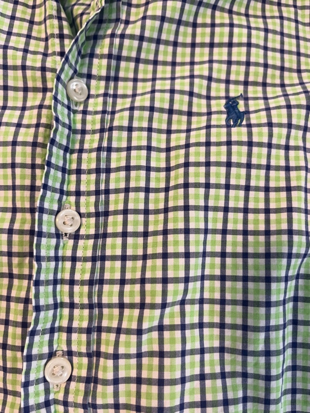 Boys Ralph Lauren Yellow & Navy Plaid Button-Down Shirt - Picture 2 of 2